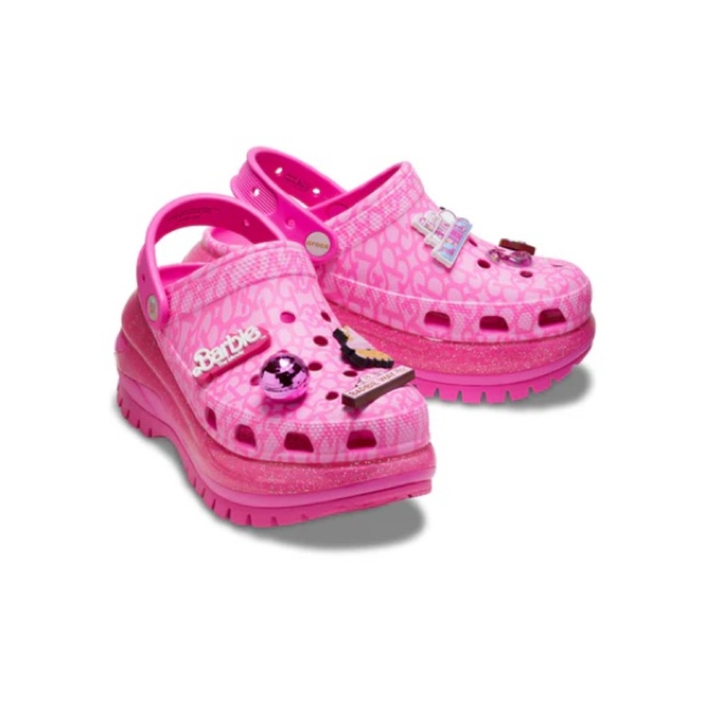 Barbie Movie Pink Crush Sparkly Crocs with Rotating Heel Strap